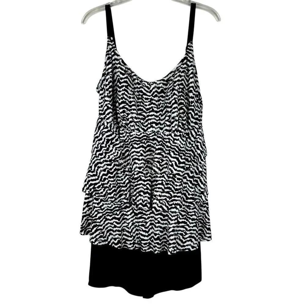 Great Lengths Zebra Tiered Ruffle Swimsuit 20
